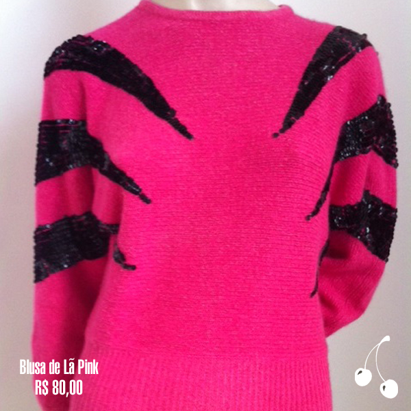 Blusa lã pink r$ 80,00